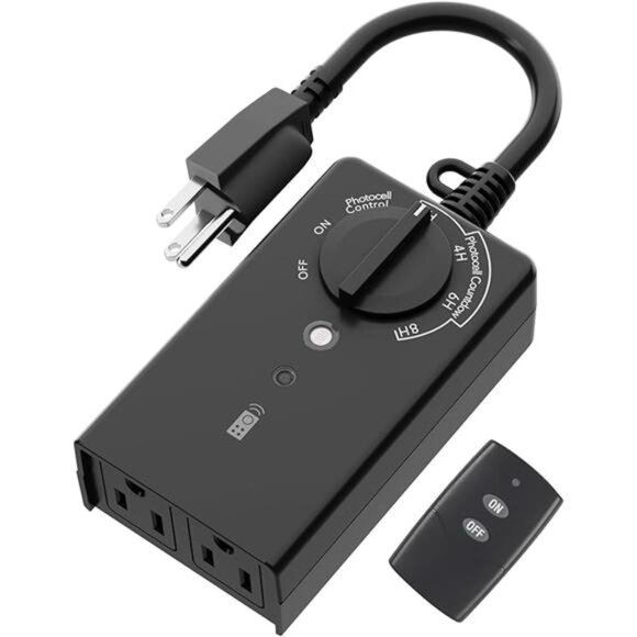 Outdoor Light Timer Waterproof 15A, 24-Hour Plug in Light Sensor Countdown Timer - Picture 7 of 7